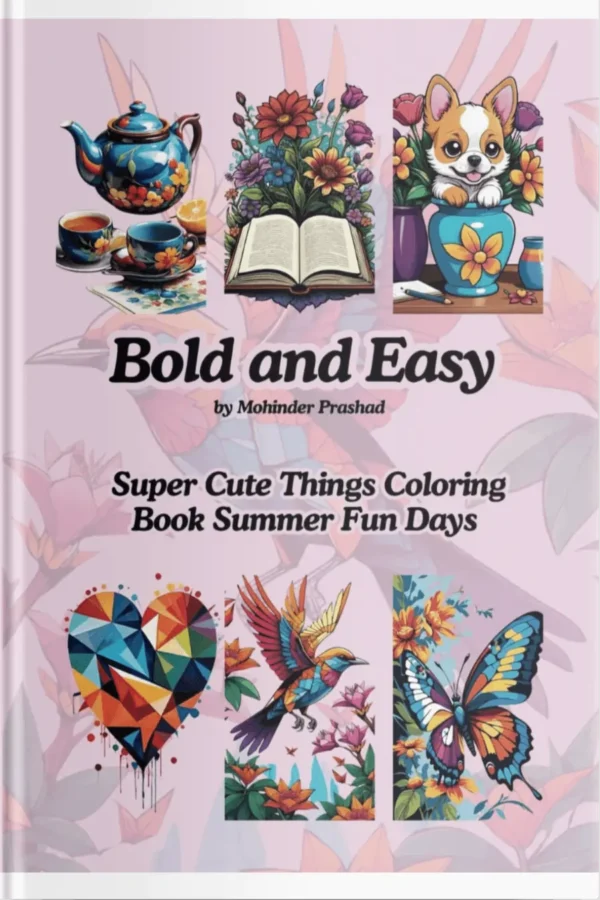 Bold and Easy Super Cute Things Coloring Book for Summer Fun Days front cover