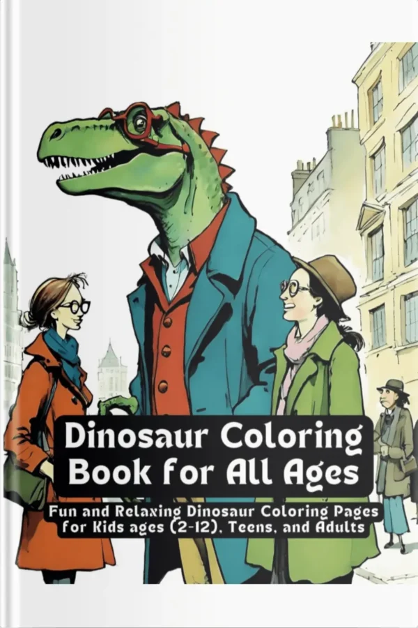 Dinosaur Coloring Book for All Ages – Fun & Relaxing Dino Pages front cover