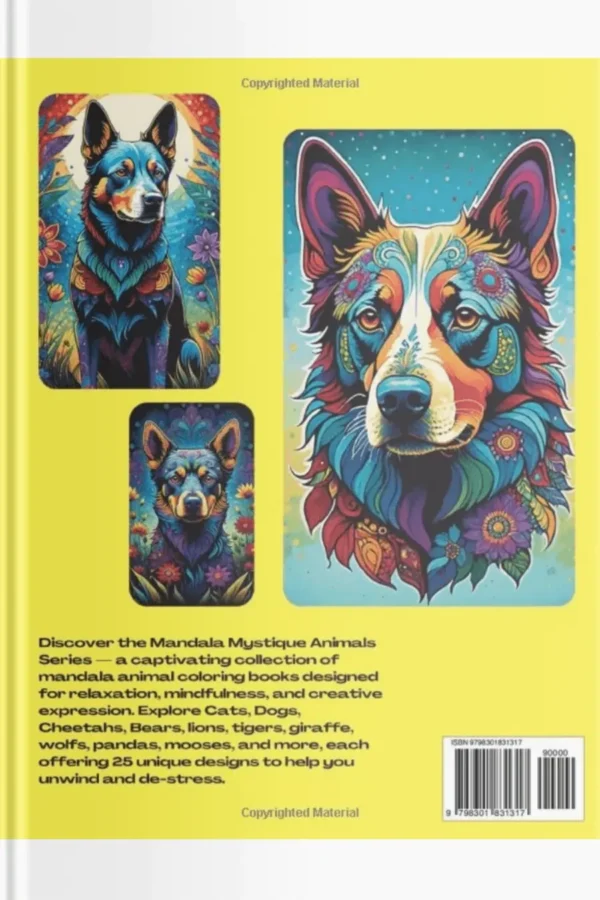 Dog Mandala Coloring Book – Mystical Animal Designs for Stress Relief & Creativity | Mandala Mystique Animals back cover
