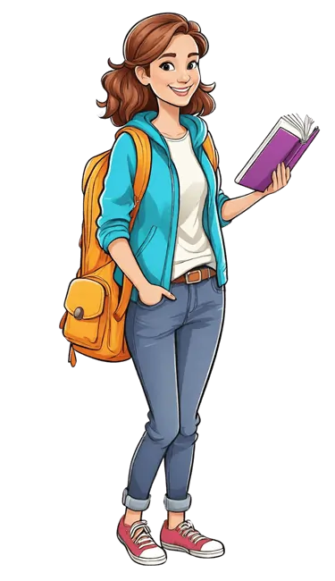 Teenage girl coloring a printable coloring book page from ColorBook.in