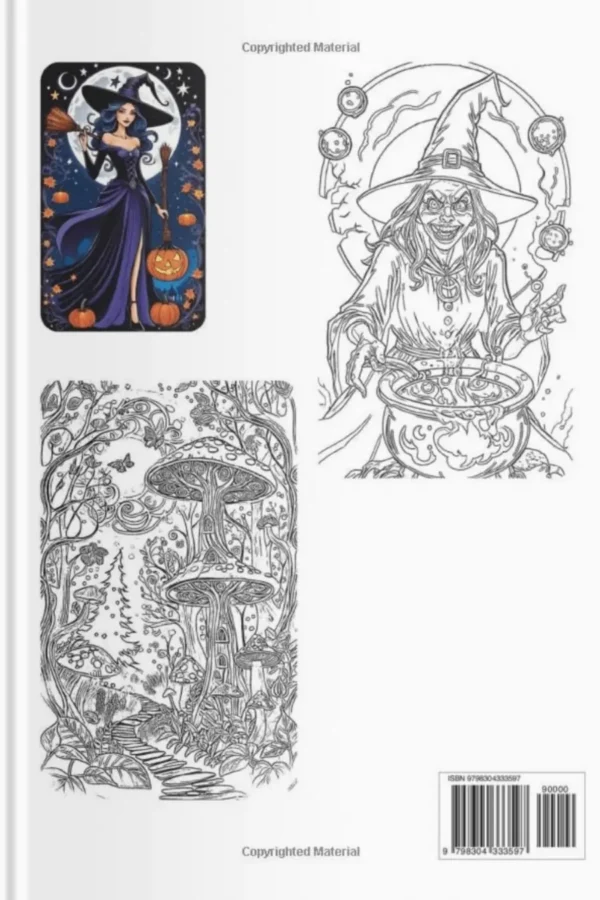 Witch Coloring Book for Adults – Enchanting Witchcraft, Potions & Magical Scenes for Stress Relief & Creativity back cover