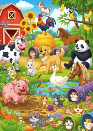Free Animal Coloring Pages – Printable Wild, Farm & Pet Animals PDF front cover