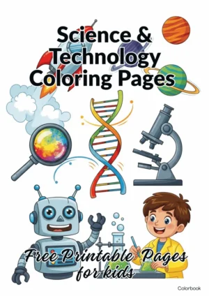 Science & Technology Coloring Pages – Free Printable STEAM Sheets front cover