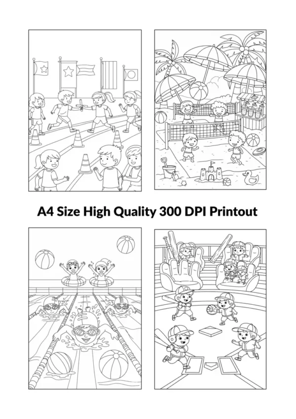 Free Sports Coloring Pages – Printable PDF Activity Sheets for Active Kids - Image 2