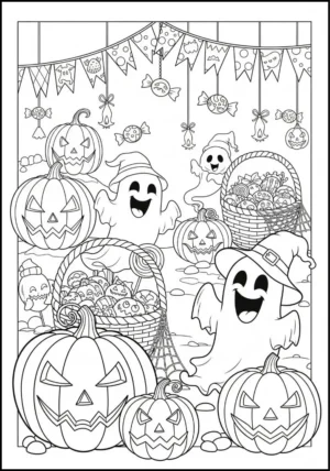haunted house coloring spooky ghosts free pdf printable coloring pages