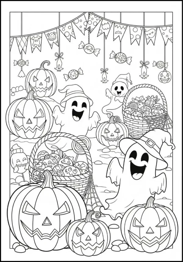 haunted house coloring spooky ghosts free pdf printable coloring pages